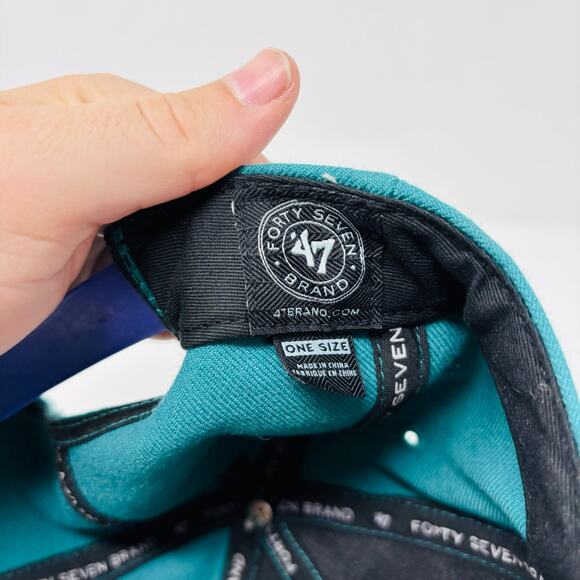 Mighty Ducks Hat Cap Snapback Mens 47 Brand Blue Throwback Vintage NHL Anaheim - Picture 7 of 8